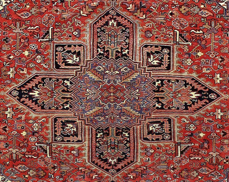 9x11 Authentic Hand Knotted Persian Heriz Rug - Iran - bestrugplace