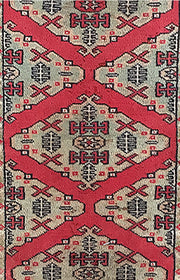 3' x 4' Red Persian Turkeman Rug