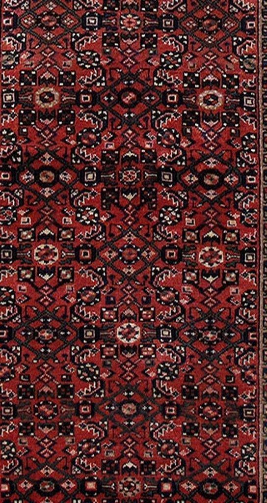 4x15 Authentic Hand Knotted Persian Hamadan Rug - Iran - bestrugplace