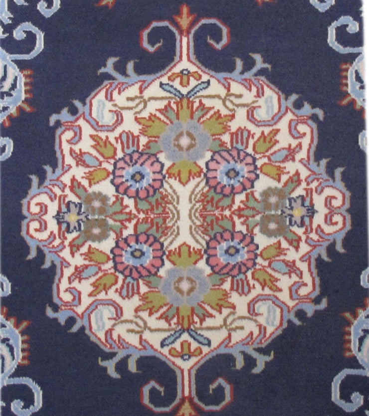 2' x 3' Navy Blue Persian Kashan Rug