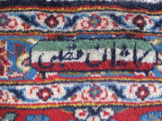 10x14 SIGNED GHTOBI Authentic Persian Kashan Rug BLUE RED Iran 81257 - bestrugplace