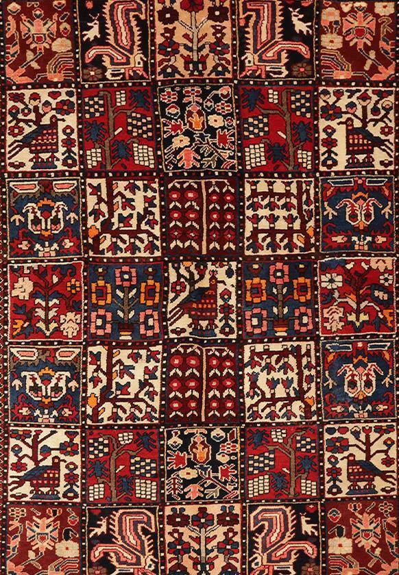 Luxurious 5x7 Authentic Hand-knotted Persian Bakhtiari Rug - Iran - bestrugplace