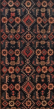 4x14 Authentic Hand-knotted Persian Hamadan Rug - Iran - bestrugplace