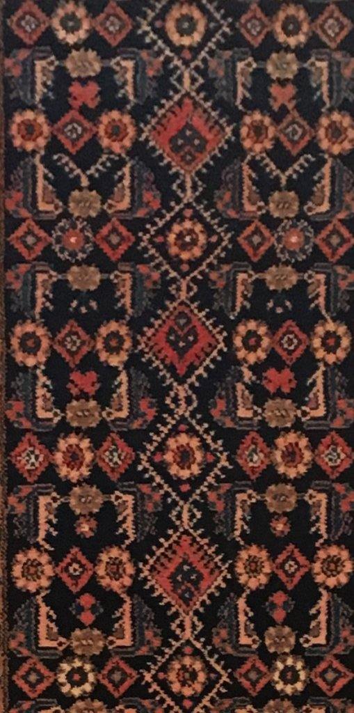 4x14 Authentic Hand-knotted Persian Hamadan Rug - Iran - bestrugplace