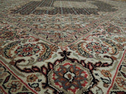 Fascinating 5x7 Authentic Handmade Wool and Silk Tabriz Mahi Rug-India - bestrugplace