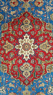 TORQOUISE BLUE 10x13 Authentic Hand Knotted Persian Tabriz Rug - Iran - bestrugplace