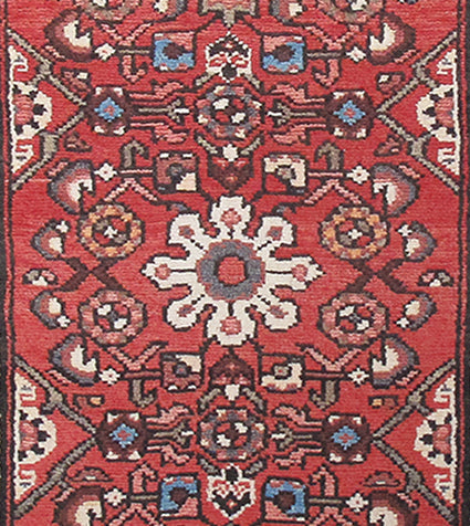 2' x 4' Red Persian Hamadan Rug