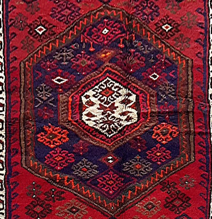 4' x 7' Red Persian Kurd Bijar Rug