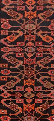 3x13 Authentic Hand-knotted Persian Hamadan Rug - Iran - bestrugplace