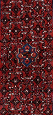 4x14 Authentic Hand Knotted Persian Hamadan Rug - Iran - bestrugplace