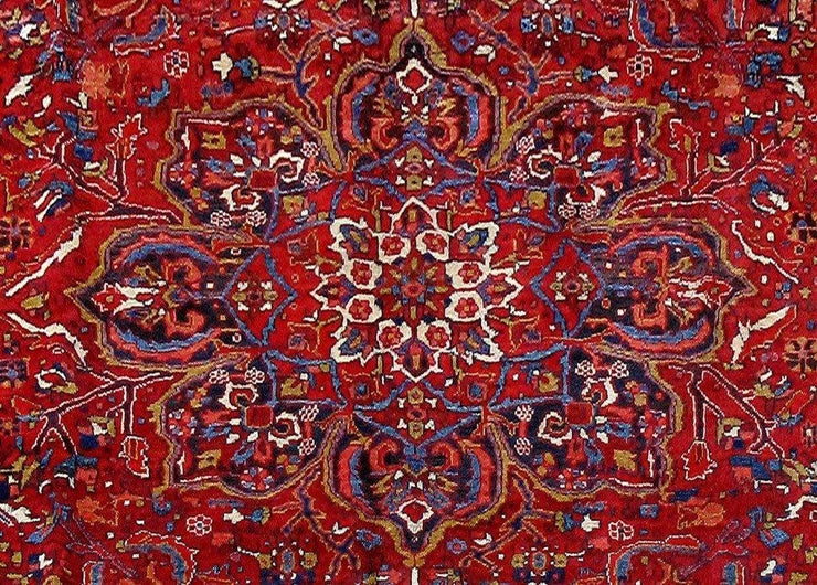 9x11 Authentic Hand Knotted Persian Heriz Rug - Iran - bestrugplace