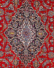 10' x 13' Red Persian Kashan Rug - bestrugplace