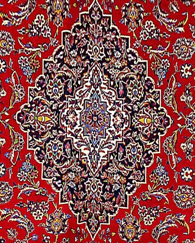 10' x 13' Red Persian Kashan Rug - bestrugplace