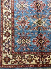 Stunning 4x18 Authentic Hand-knotted Super Kazak Rug - Pakistan - bestrugplace