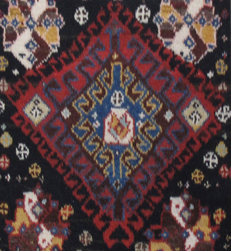 2' x 3' Black Persian Hamadan Rug