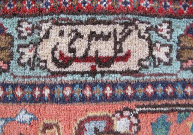 11x16 Signed Persian Tabriz Rug Ivory/ Pink - Iran 82274 - bestrugplace