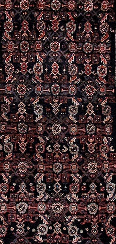 4x13 Authentic Hand Knotted Persian Hamadan Rug - Iran - bestrugplace