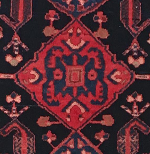 4x10 Authentic Hand-knotted Persian Hamadan Rug - Iran - bestrugplace