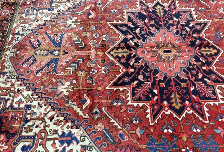 9x12 Authentic Hand Knotted Persian Heriz Rug - Iran - bestrugplace