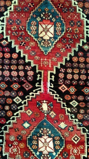 4x13 Authentic Hand Knotted Persian Hamadan Rug - Iran - bestrugplace