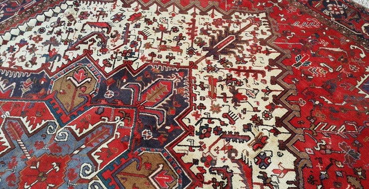 8x11 Authentic Hand Knotted Persian Heriz Rug - Iran - bestrugplace