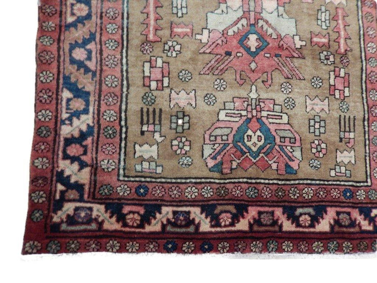 4x10 Authentic Hand Knotted Semi-Antique Persian Hamadan Rug - Iran - bestrugplace