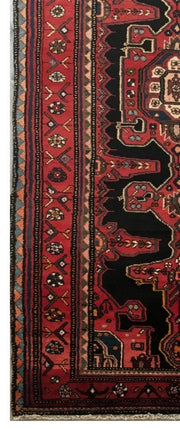 4x13 Authentic Hand-knotted Persian Hamadan Rug - Iran - bestrugplace