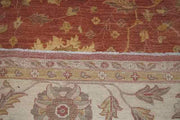 12x16 Coral Red Chobi Peshawar Rug-Pakistan 15418 - bestrugplace