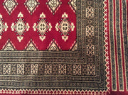 Luxurious 4x6 Authentic Hand Knotted Wool & Silk Jaldar Bokhara Rug - Pakistan - bestrugplace