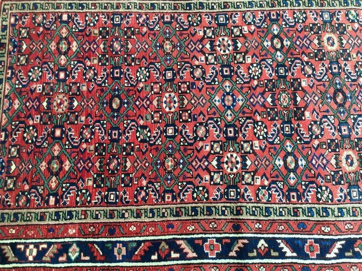 4x15 Authentic Hand Knotted Persian Hamadan Rug - Iran - bestrugplace