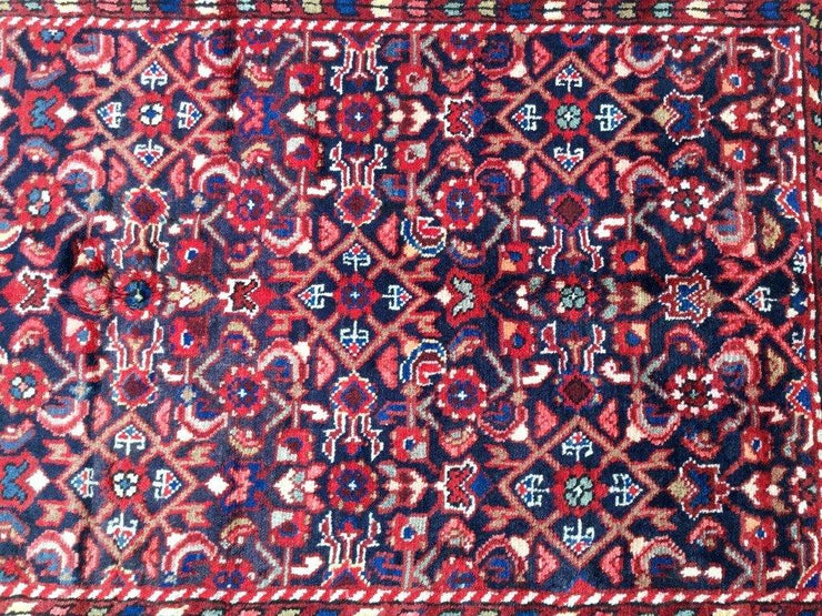 4x14 Authentic Hand Knotted Persian Hamadan Rug - Iran - bestrugplace