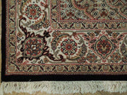 Fascinating 5x7 Authentic Handmade Wool and Silk Tabriz Mahi Rug-India - bestrugplace