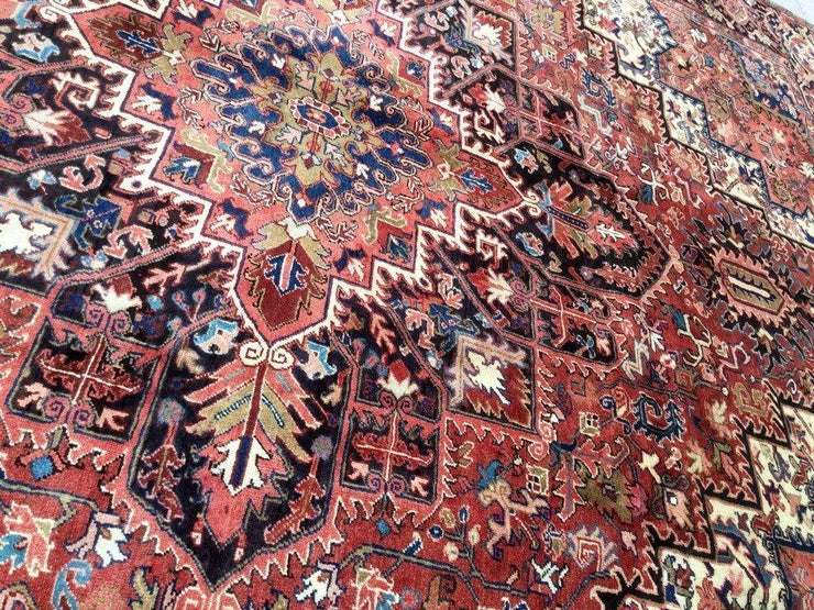 10x13 Authentic Hand Knotted Persian Heriz Rug - Iran - bestrugplace