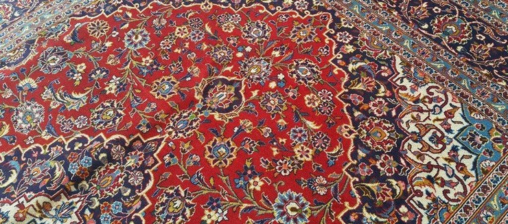 10x13 Authentic Hand Knotted Persian Kashan Rug - Iran - bestrugplace