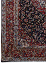 10x14 SIGNED GHTOBI Authentic Persian Kashan Rug BLUE RED Iran 81257 - bestrugplace