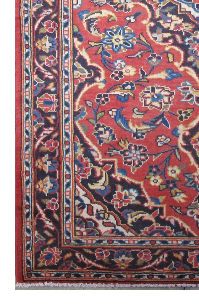 3' x 4' Red Orange Persian Kashan Rug