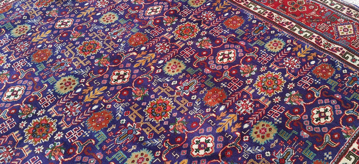 10' x 13' Dark Blue Persian Tabriz All Over Rug