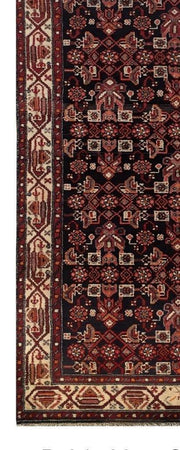 4x14 Authentic Hand-knotted Persian Hamadan Rug - Iran - bestrugplace