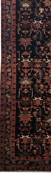 4x14 Authentic Hand-knotted Persian Hamadan Rug - Iran - bestrugplace