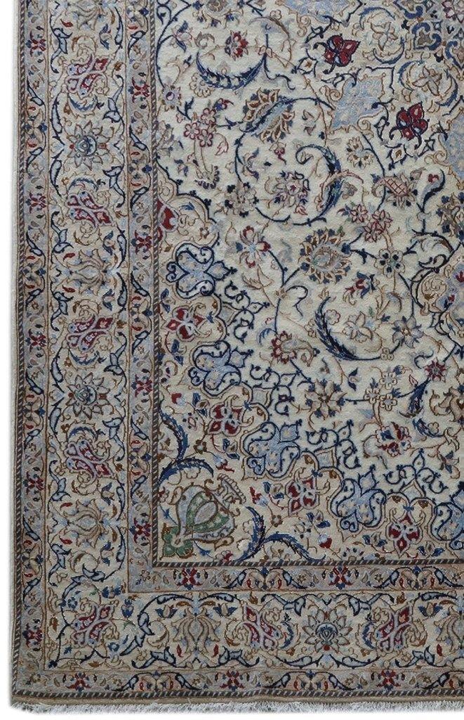 7x11 Authentic Hand-knotted Persian Wool&Silk Nain 9 La Rug - Iran - bestrugplace