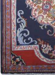 2' x 3' Navy Blue Persian Kashan Rug