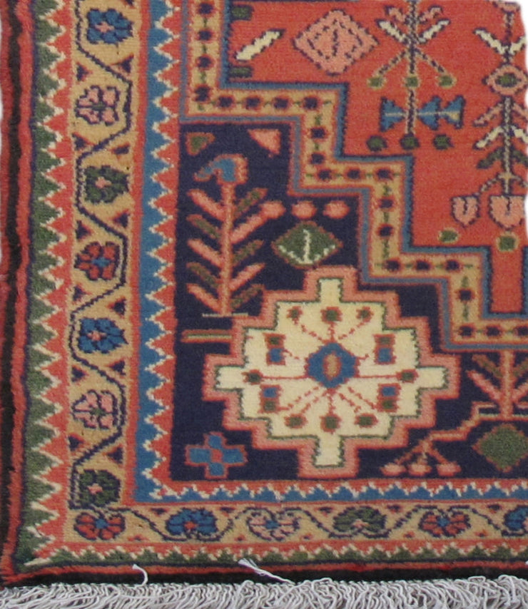 3' x 3' Orange Persian Yalameh Rug