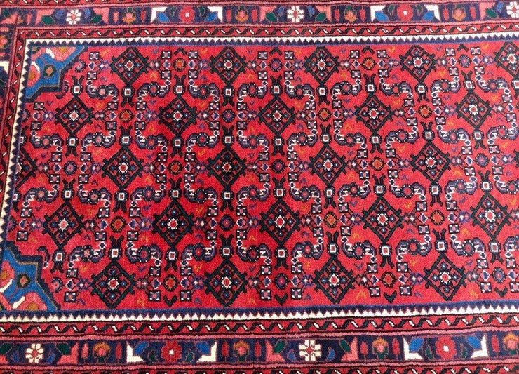 4x14 Authentic Hand Knotted Persian Hamadan Rug - Iran - bestrugplace