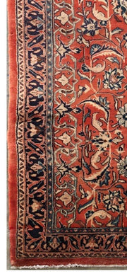 3x10 Authentic Hand-knotted Persian Sarouk Rug - Iran - bestrugplace