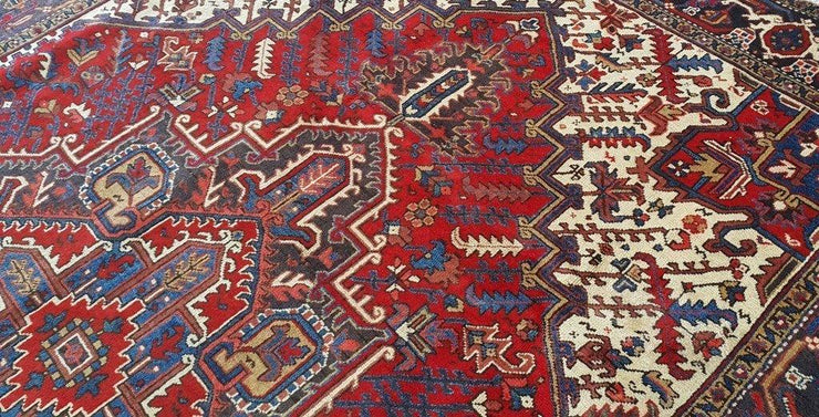 8x11 Authentic Hand Knotted Persian Heriz Rug - Iran - bestrugplace