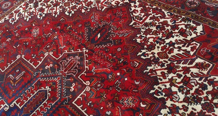 9x11 Authentic Hand Knotted Persian Heriz Rug - Iran - bestrugplace