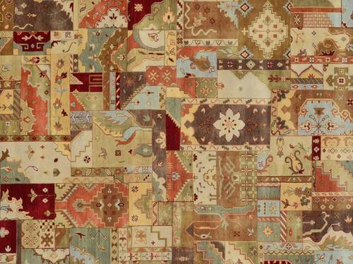 9x12 Agra 8/8 Patchwork Design Rug - India - bestrugplace