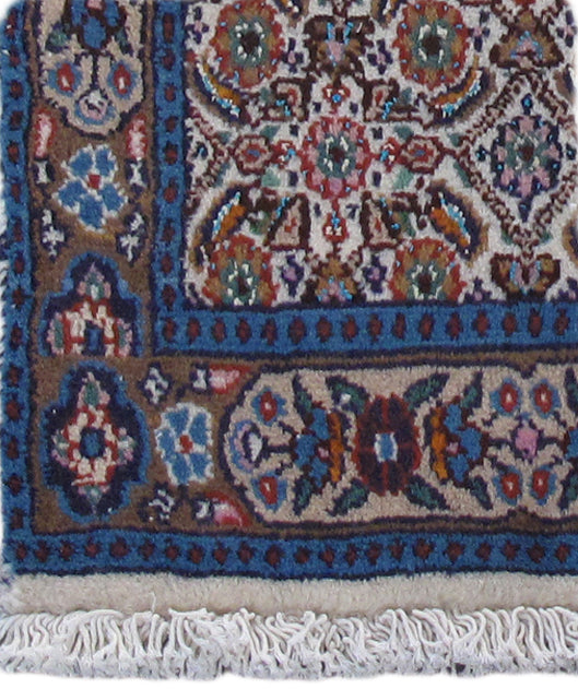 1' x 1' Ivory Blue Persian Moud Rug