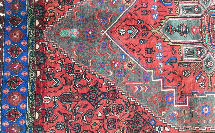 5' x 7' Red Persian Kurd Bijar Rug