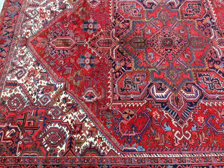 9x11 Authentic Hand Knotted Persian Heriz Rug - Iran - bestrugplace